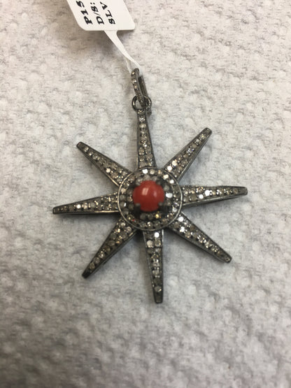 Stars Diamond Charm. Size 34 x 38 mm.