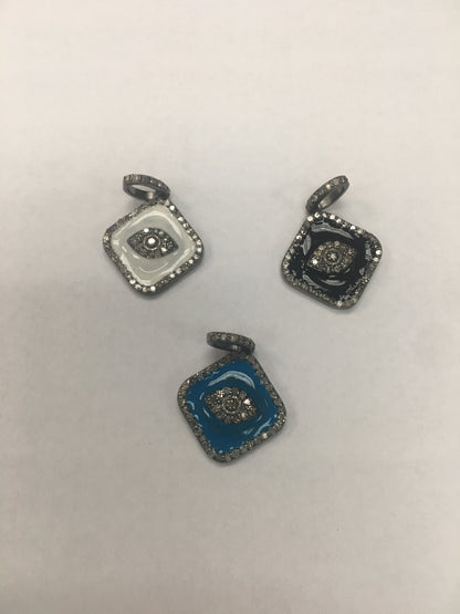 Evil Eye Silver Diamond Charm