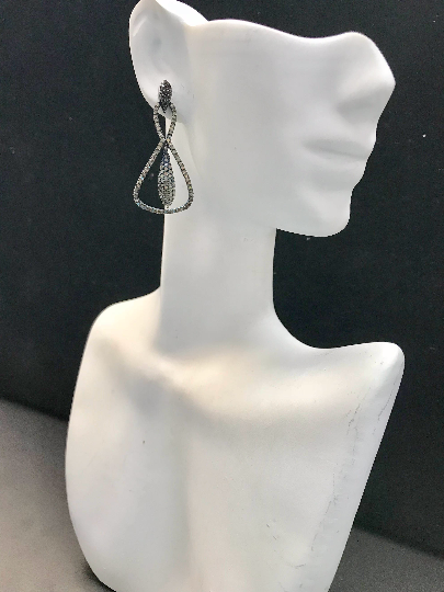 Diamond Art Deco Diamond Earring  Pave Diamond Earring,Pave Art Deco Earring, Approx 38 x 19mm