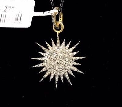 Sun Burst Shape Diamond Pendant