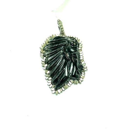 Tourmaline Carvings and Diamond Pendant