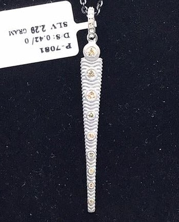 Triangle Spike Shape Diamond Pendant