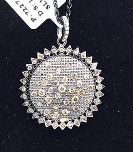 Round Sun Burst Diamond Pendant