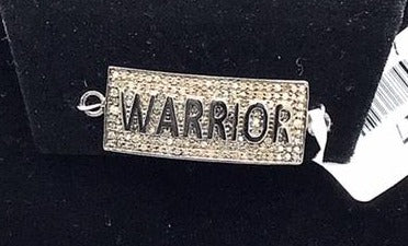 Warrior Word Rectangle Shape Diamond Pendant or Bracelet Connector