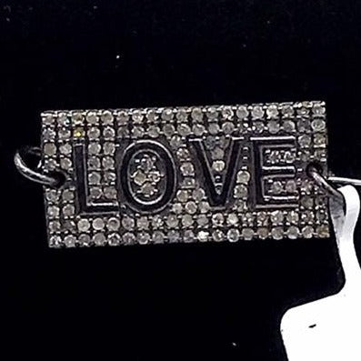 Love Square Shape Diamond Bracelet Connector Charm