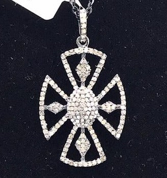Cross Shape Diamond Pendant