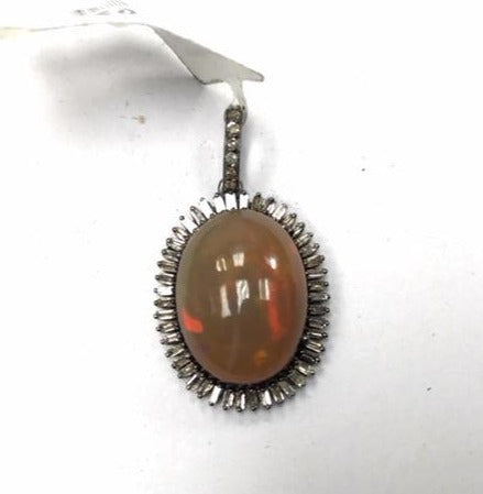 Opal and Diamond Pendant