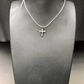 Diamond Cross Diamond Pendant, Pave Diamond Pendant, Cross Necklace, Approx 19 x 12mm. Sterling Silver