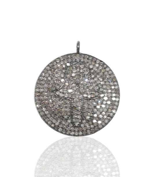 Hamsa on Disc Diamond charm