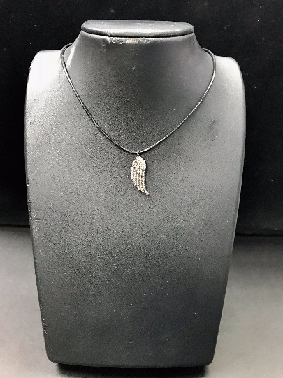 Wings Diamond Pendant .925 Oxidized Sterling Silver Diamond Pendant, Genuine handmade pave diamond Pendant Size Approx 1.12"(10 x 28 MM)