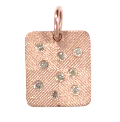 Rectangle Silver Pave Diamond Pendant
