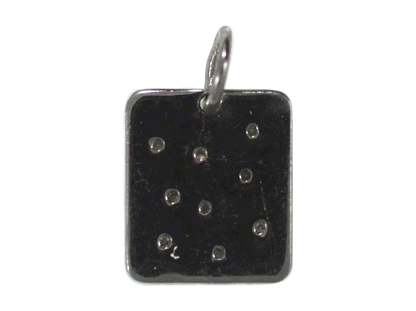 Rectangle Silver Pave Diamond Pendant
