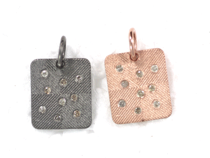 Rectangle Silver Pave Diamond Pendant