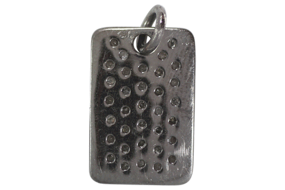 Rectangle Shape Silver Pave Diamond Pendant .925 Oxidized Sterling Silver