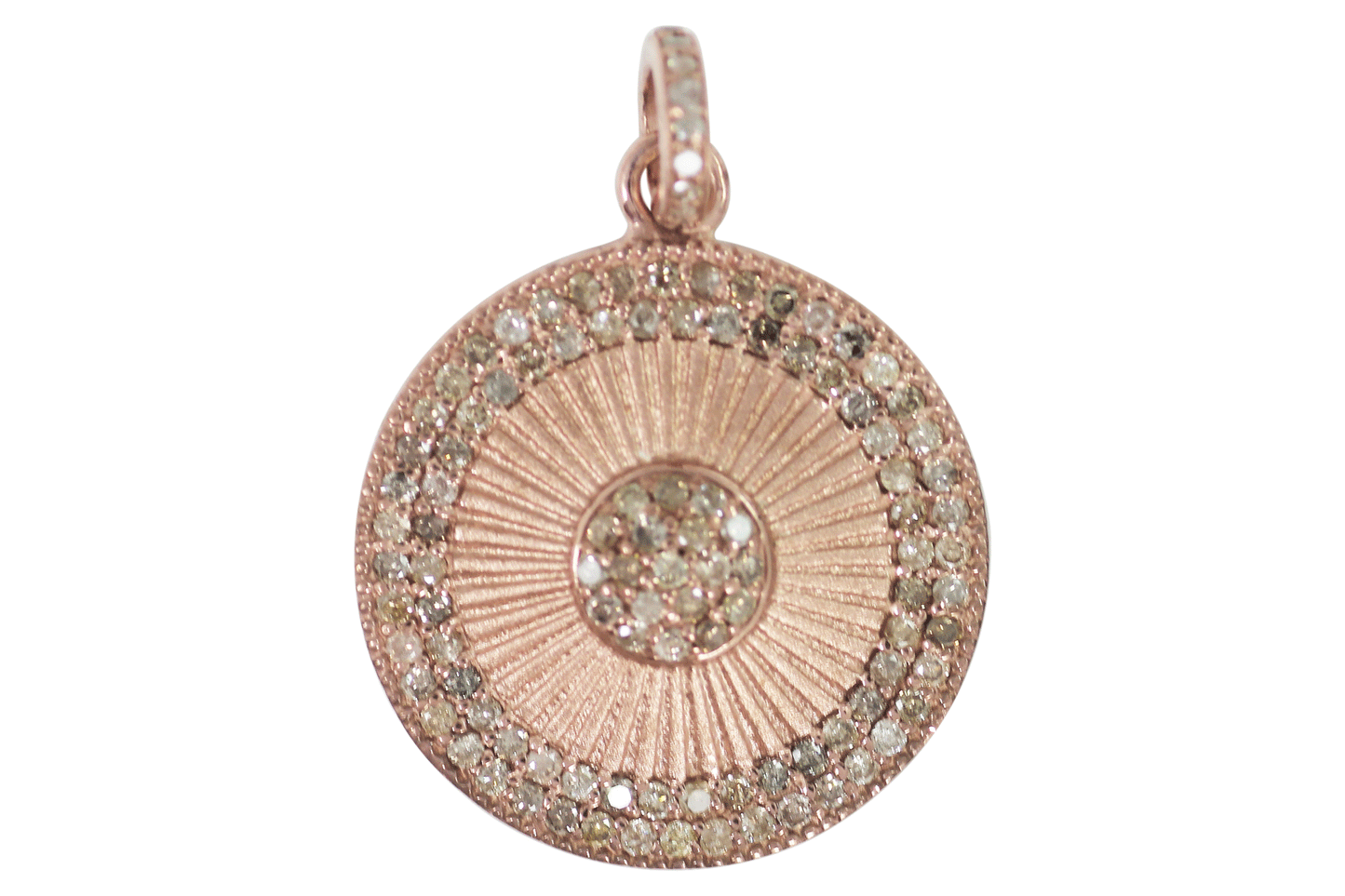 Round Shape Silver Pave Diamond Pendant .925 Oxidized Sterling Silver Diamond Pendant, Genuine handmade pave diamond Pendant Size 24 MM