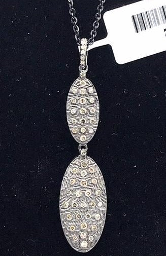 Oval Shape Diamond Mate Finish Pendant