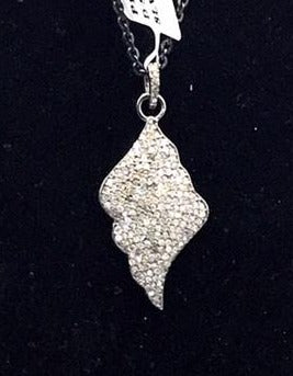 Leaf Shape Diamond Pendant