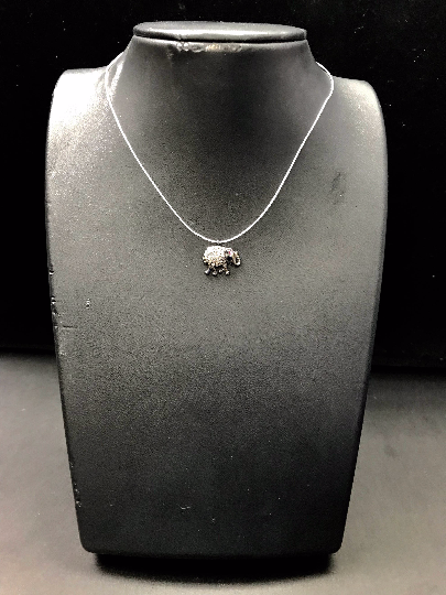 Elephant Diamond Charm .925 Oxidized Sterling Silver Diamond Charm, Genuine handmade pave diamond Charm Size 14 x 12 MM