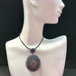 Disc with Sapphire Diamond Pendant  .925 Oxidized Sterling Silver Diamond Pendants, Genuine handmade pave diamond Size 33 x 54 MM