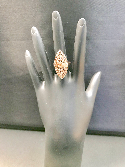 Marquise Pave Tapered Baguette Diamond Ring .925 Oxidized Sterling Silver Diamond Ring, Genuine handmade pave diamond Ring Size Approx 1.60"(40 x 15 MM)