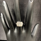 Diamond Hexagon Diamond Ring, Pave Diamond Ring, Pave Hexagon Ring, Approx 8 x 13mm. Sterling Silver