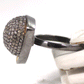 Ball Pave Diamond Ring .925 Oxidized Sterling Silver Diamond Ring, Genuine handmade pave diamond Ring Size Approx 0.80"(20 MM)