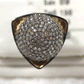 Ball Pave Diamond Ring .925 Oxidized Sterling Silver Diamond Ring, Genuine handmade pave diamond Ring Size Approx 0.80"(20 MM)