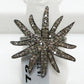 Pave Diamond Ring .925 Oxidized Sterling Silver Diamond Ring, Genuine handmade pave diamond Ring Size Approx 1.12"(27 x 28 MM)